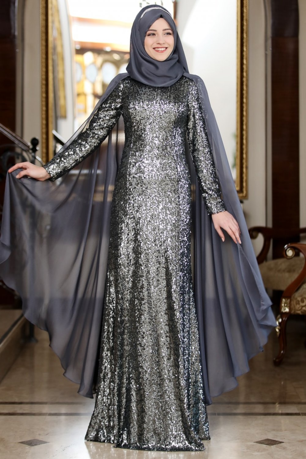Al Marah Antrasit Reyhan Abiye Elbise Online Satis Indirimli Satin Al