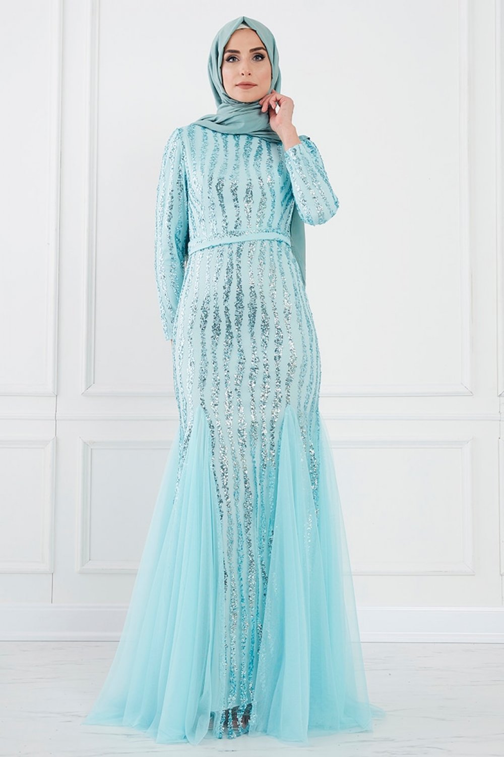 Moda Sinanlar Mint Yeşili Ahsa Abiye Elbise Moda Sinanlar Mint Yeşili Ahsa Abiye Elbise