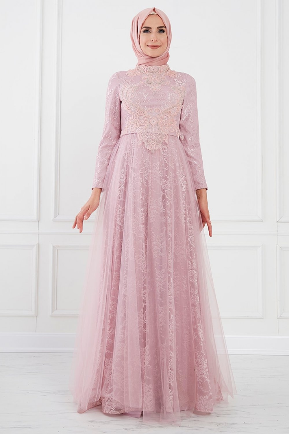 Moda Sinanlar Pudra Aden Abiye Elbise Moda Sinanlar Pudra Aden Abiye Elbise