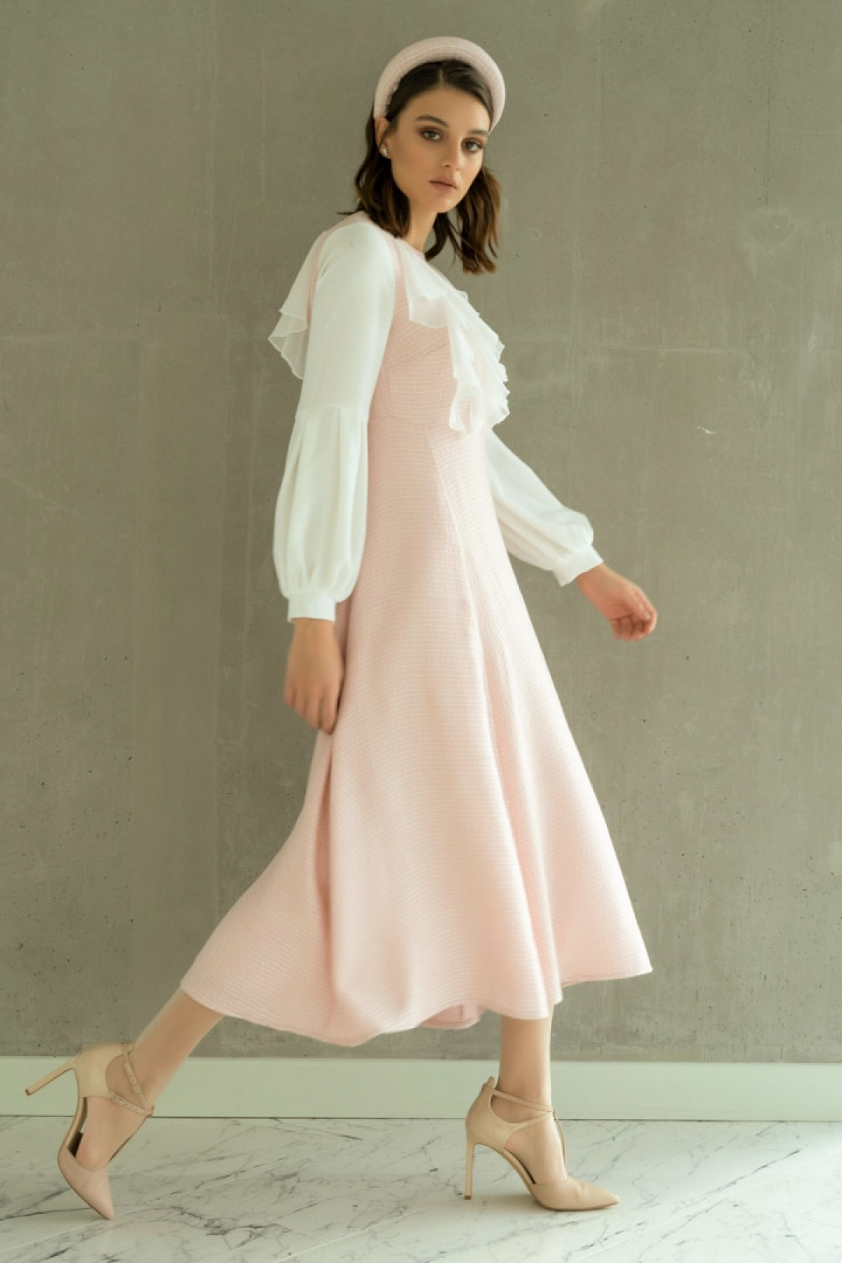 Al Tatari Pembe Tül Detaylı Elbise Al Tatari Pembe Tül Detaylı Elbise