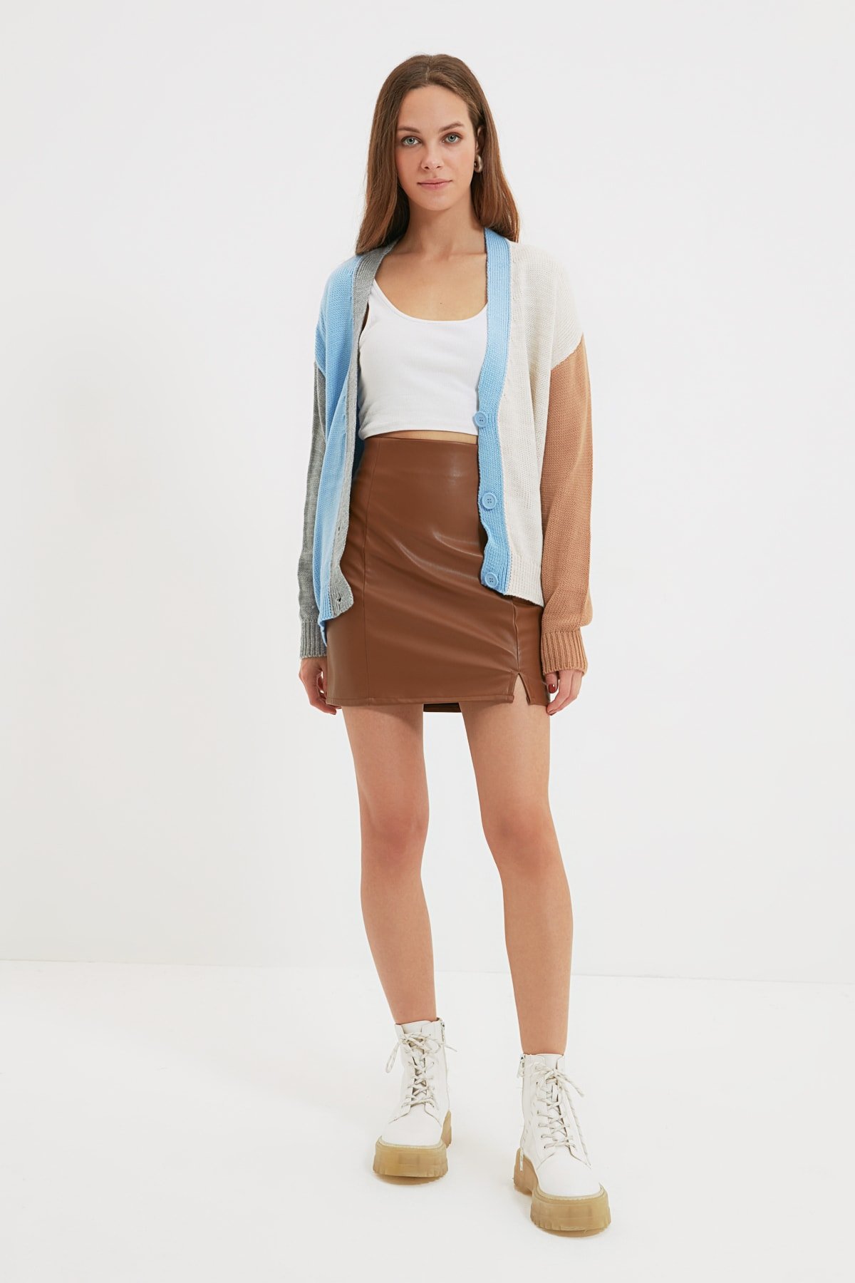 Trendyolmilla Kahverengi Mini Etek Trendyolmilla Kahverengi Mini Etek